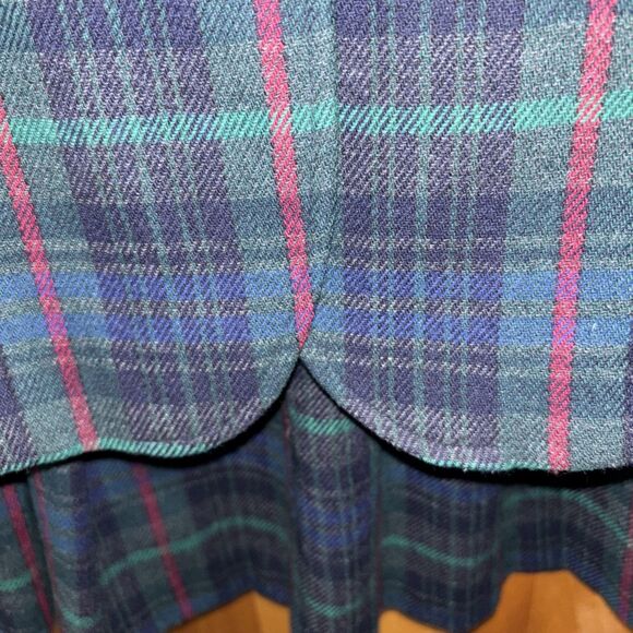 Nell Flowers Two piece Wool Blend skirt Set 14 Vintage Women Lined Plaid - Picture 10 of 16